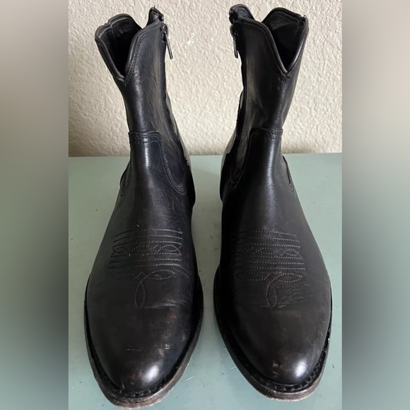 Frye Mens Austin Black Leather Distressed Side Zip Boots Size 10.5 $378 HTF - Picture 10 of 14